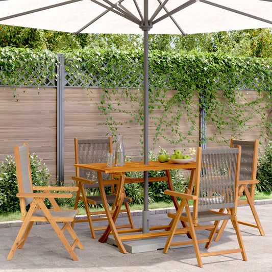 Garden armchairs 4 pcs grey solid acacia wood