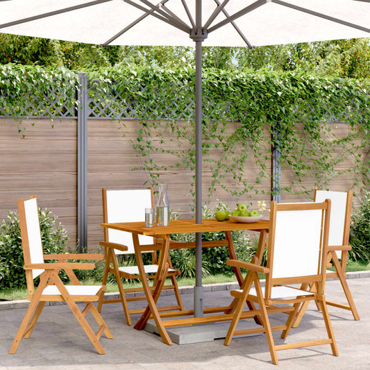 Garden armchairs 4 pieces cream white fabric and solid wood