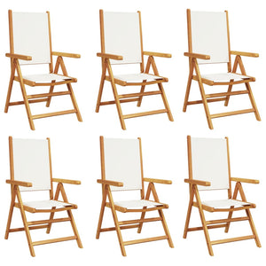 Garden armchairs 6 pcs cream white solid acacia wood