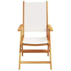 Garden armchairs 6 pcs cream white solid acacia wood