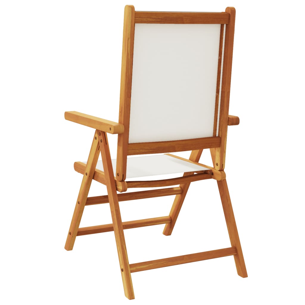 Garden armchairs 6 pcs cream white solid acacia wood