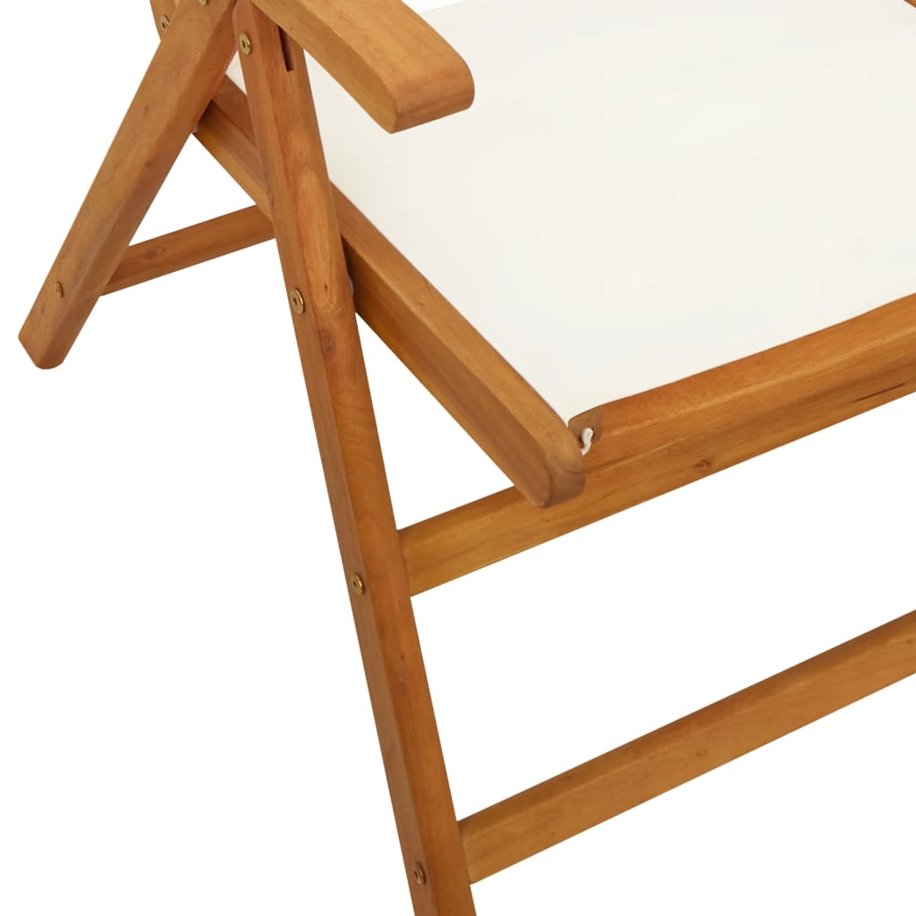 Garden armchairs 6 pcs cream white solid acacia wood