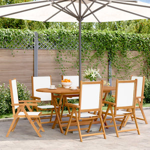 Garden armchairs 6 pcs cream white solid acacia wood