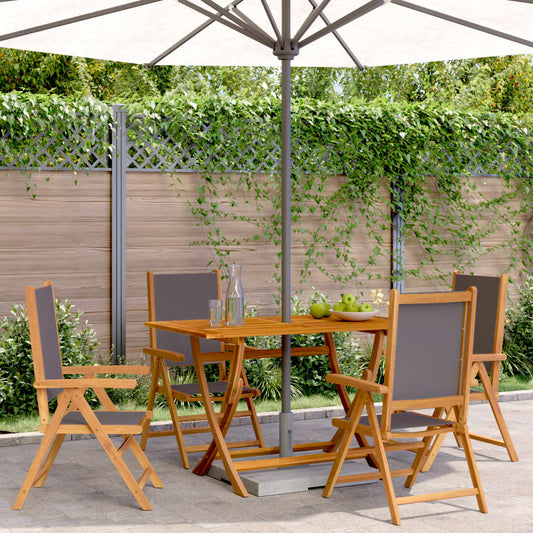Garden armchairs 4 pieces anthracite fabric and solid wood