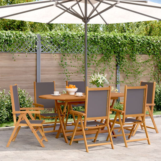 Garden armchairs 6 pieces anthracite fabric and solid wood