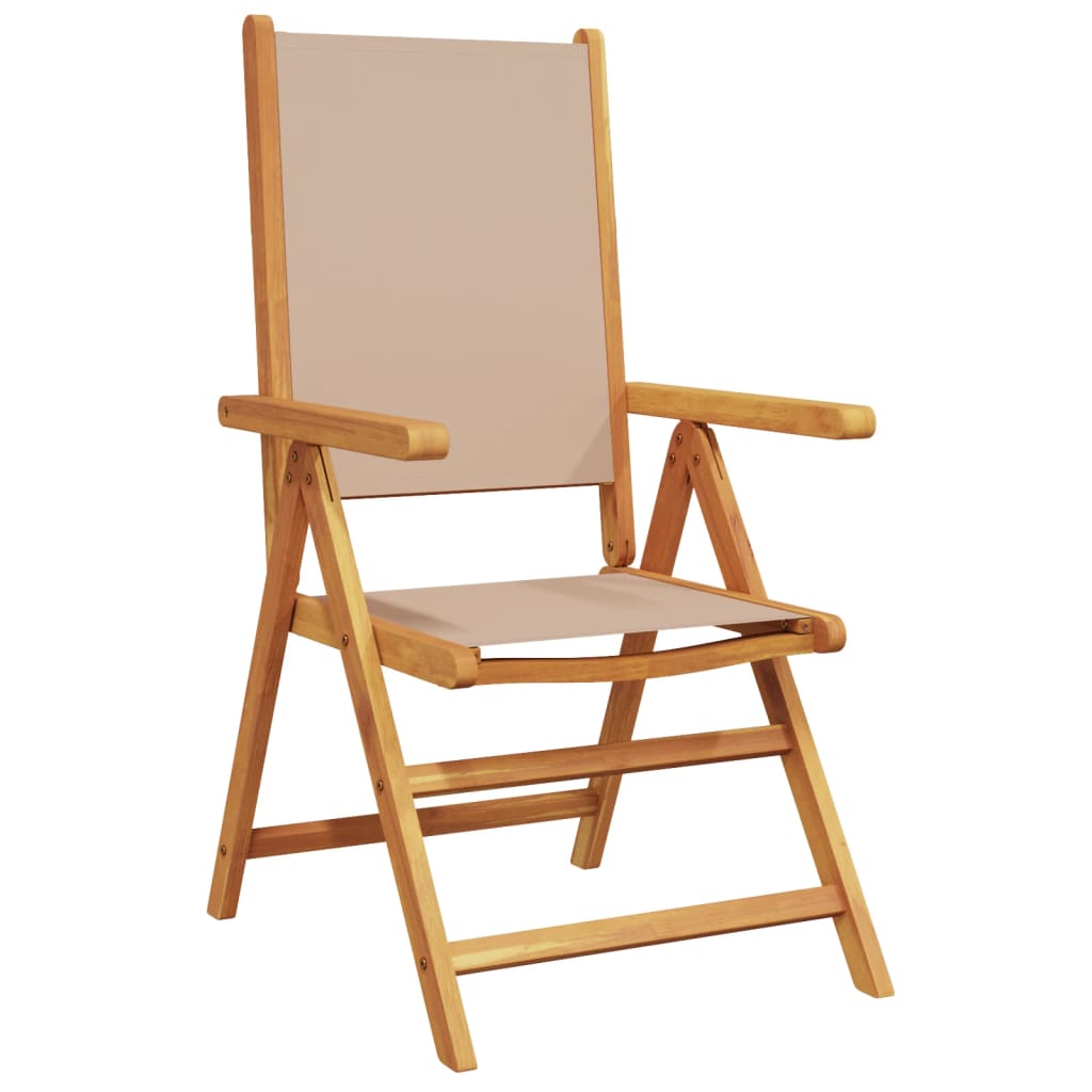 Garden armchairs 4 pieces grey-brown fabric and solid wood