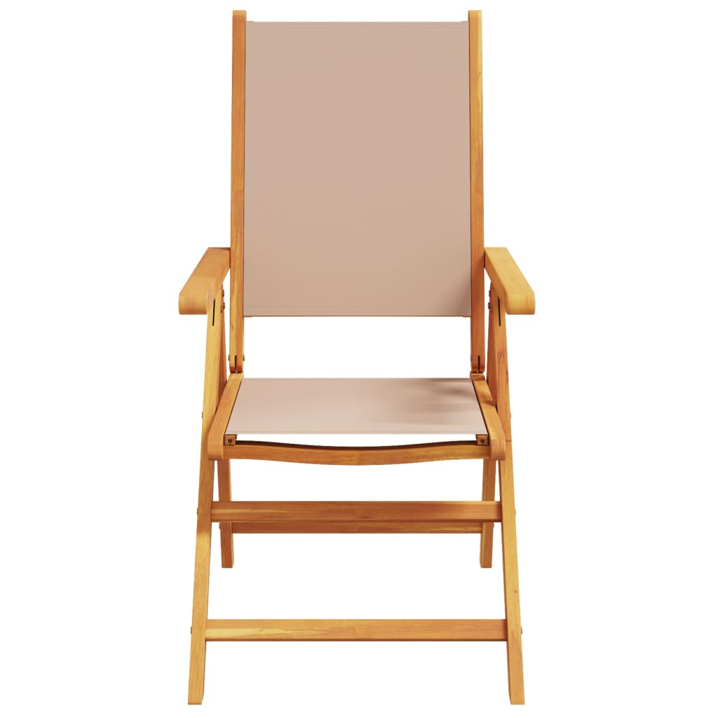 Garden armchairs 4 pieces grey-brown fabric and solid wood