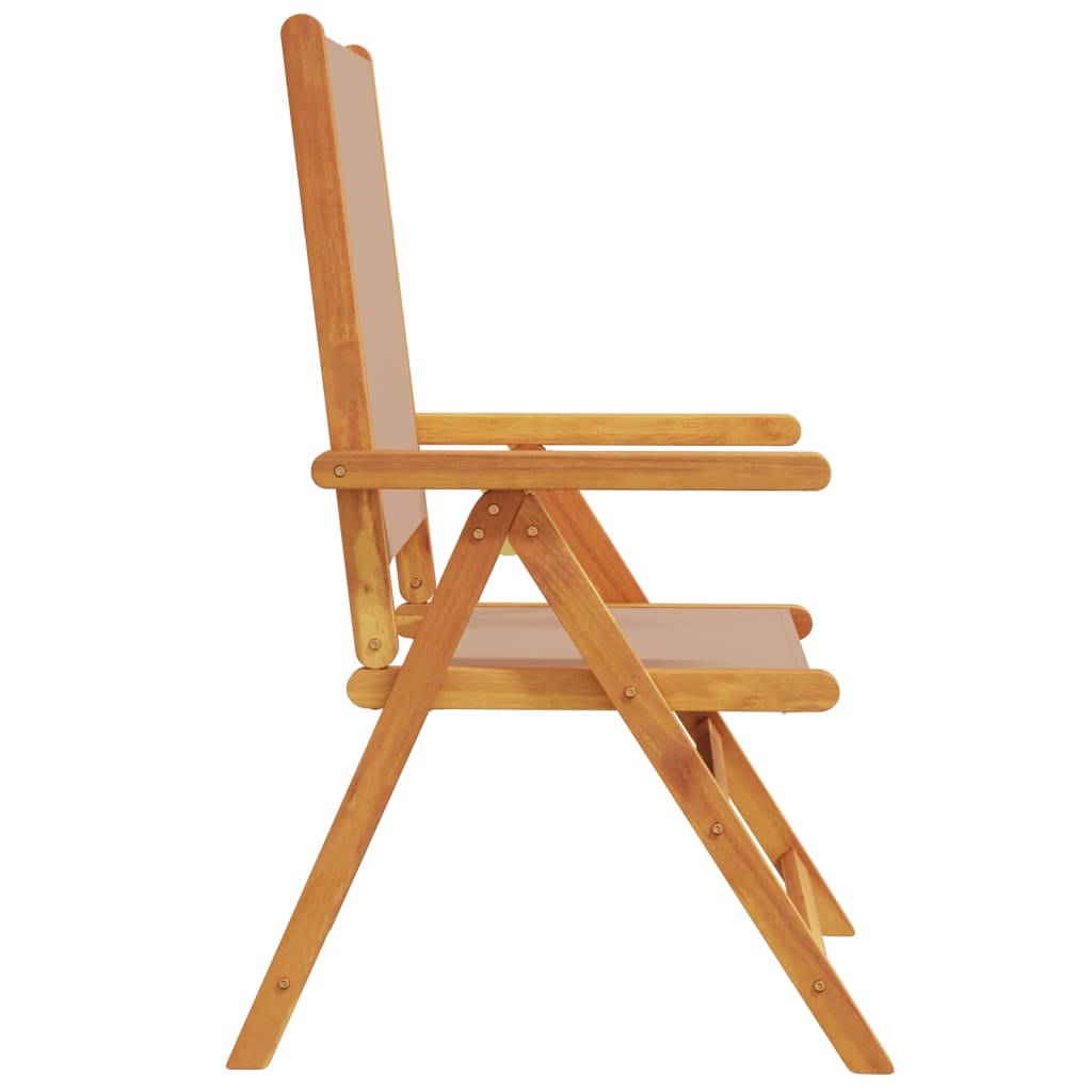 Garden armchairs 4 pieces grey-brown fabric and solid wood