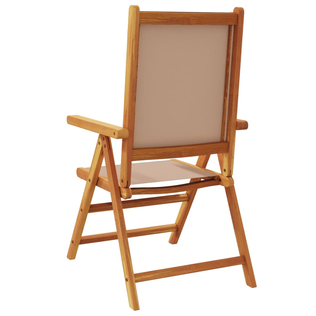 Garden armchairs 4 pieces grey-brown fabric and solid wood