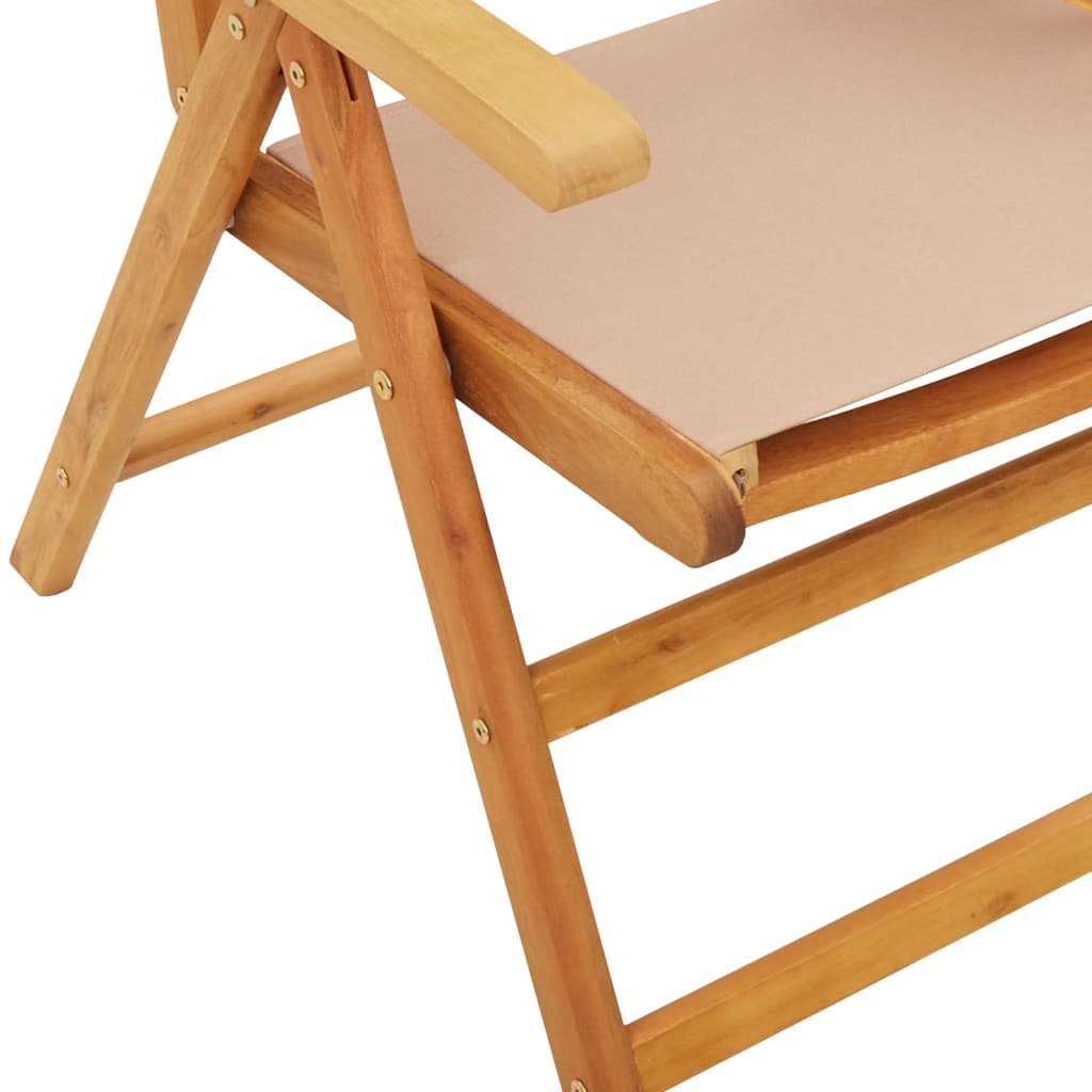 Garden armchairs 4 pieces grey-brown fabric and solid wood