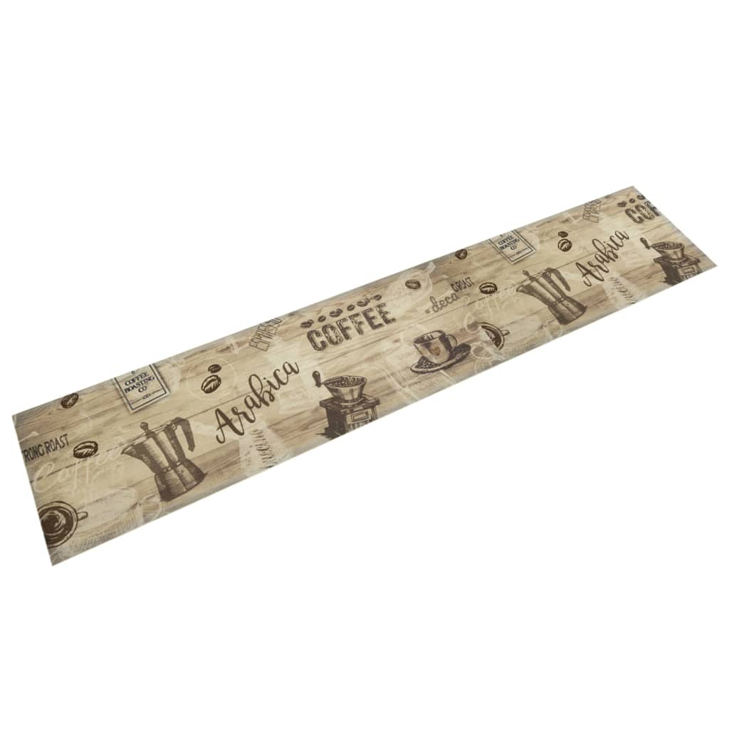 Kitchen rug washable Coffee brown 60x300 cm velvet