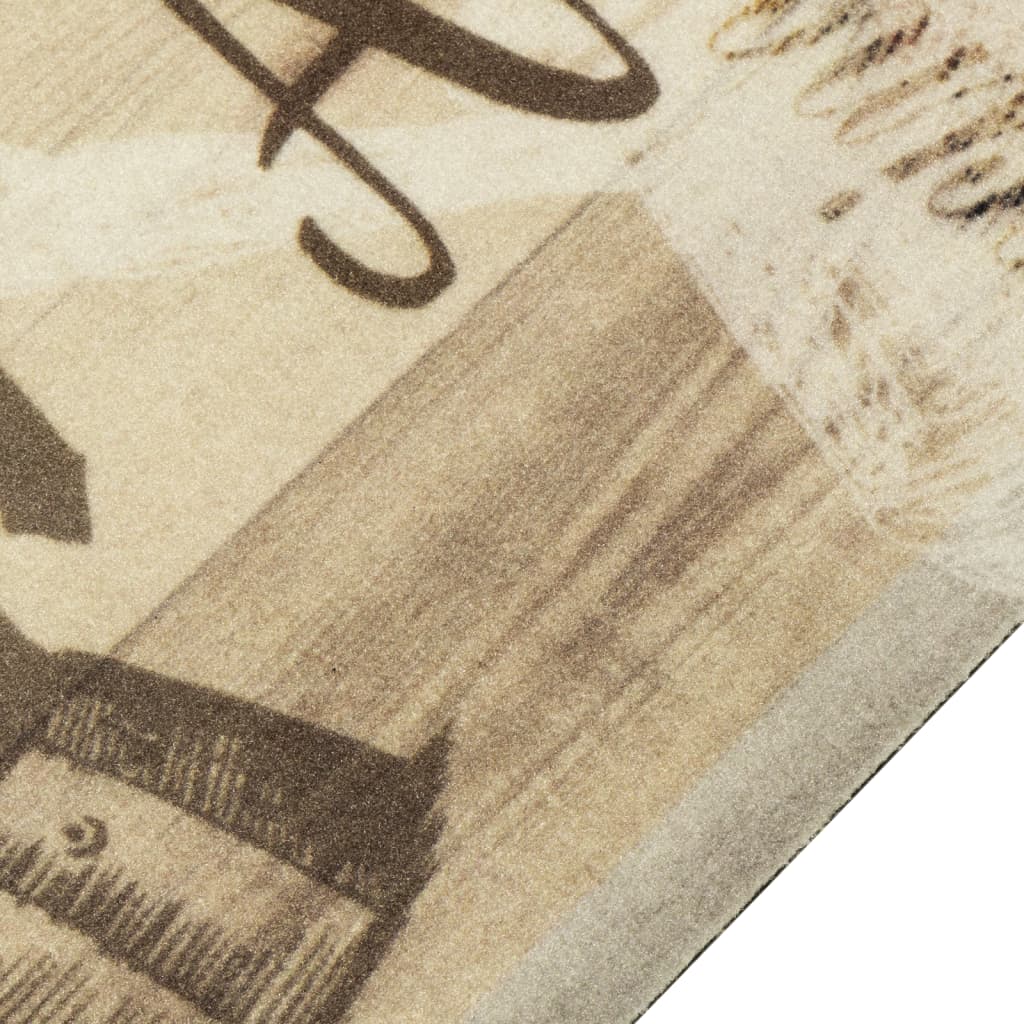 Kitchen rug washable Coffee brown 60x300 cm velvet
