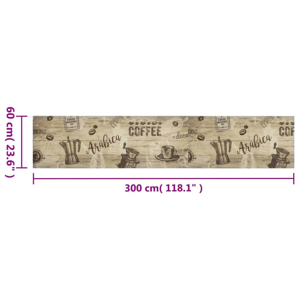 Kitchen rug washable Coffee brown 60x300 cm velvet