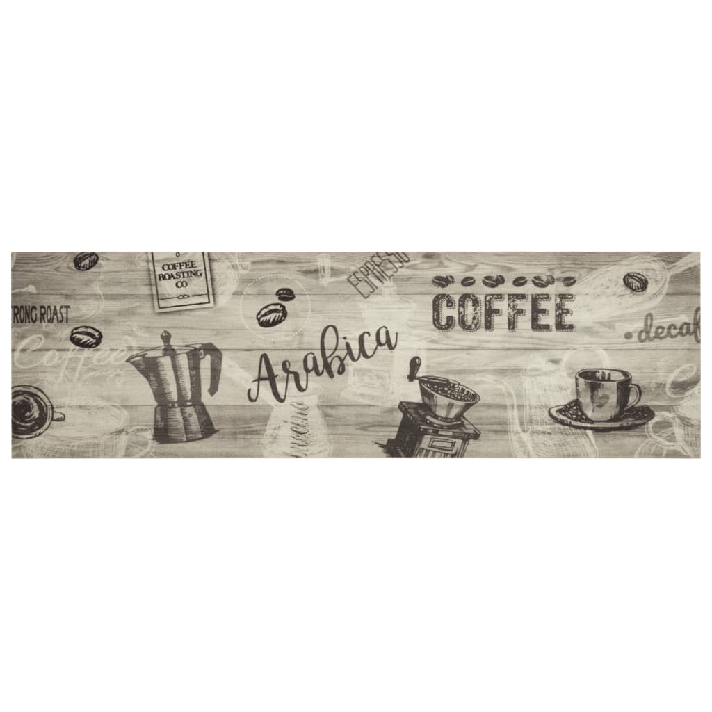 Kitchen rug washable Coffee grey 45x150 cm velvet