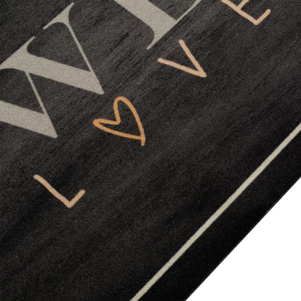 Kitchen rug washable Coffee text 45x150 cm velvet