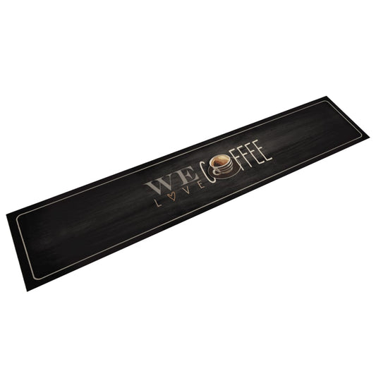 Kitchen rug washable Coffee text 60x300 cm velvet