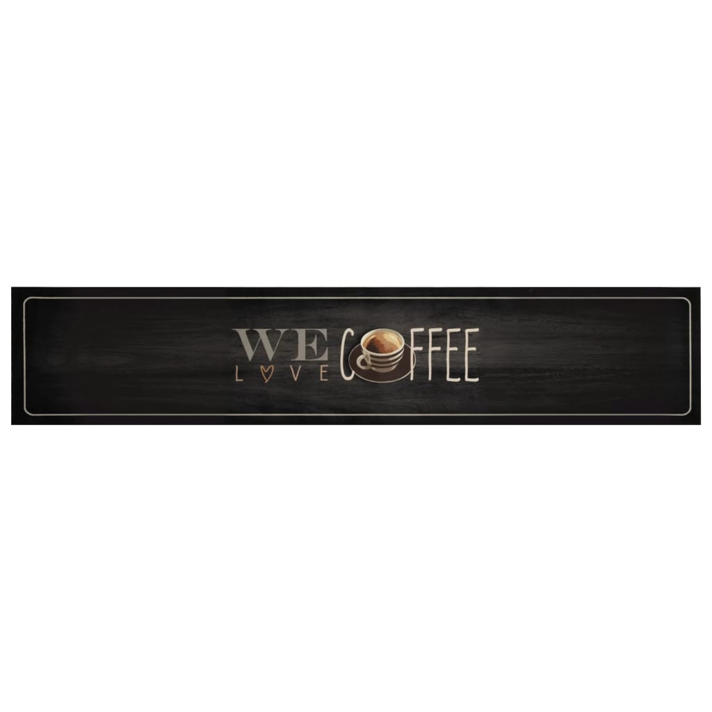 Kitchen rug washable Coffee text 60x300 cm velvet