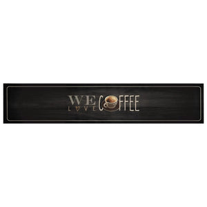 Kitchen rug washable Coffee text 60x300 cm velvet