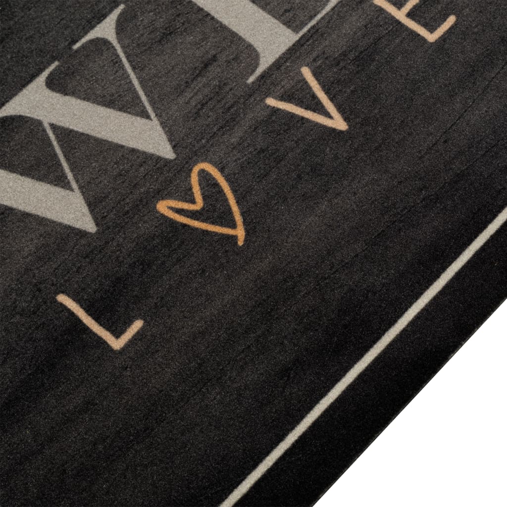 Kitchen rug washable Coffee text 60x300 cm velvet