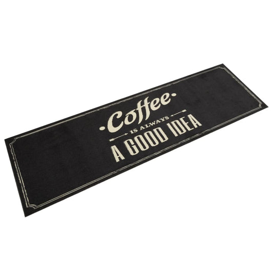 Kitchen rug washable Coffee text 45x150 cm velvet