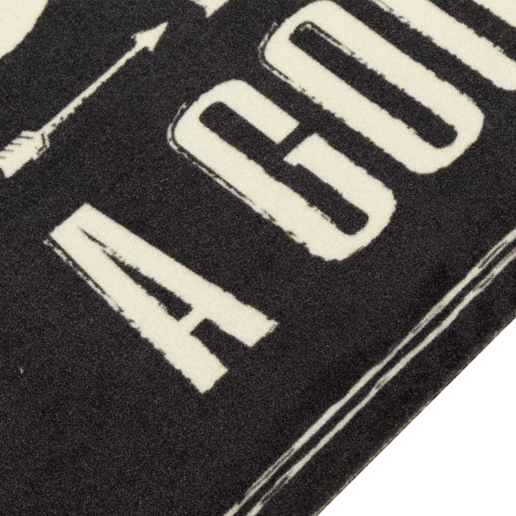 Kitchen rug washable Coffee text 60x180 cm velvet