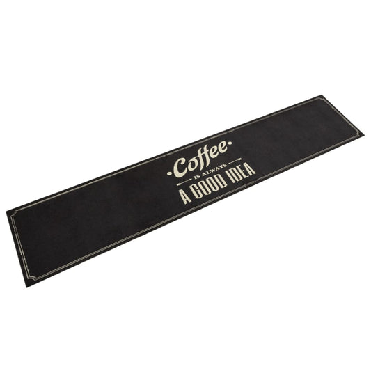 Kitchen rug washable Coffee text 60x300 cm velvet