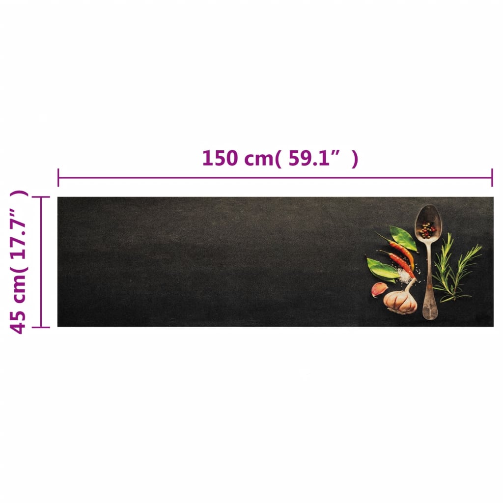 Kitchen rug washable spices 45x150 cm velvet