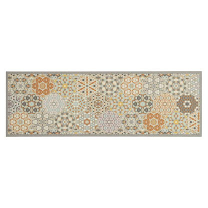 Kitchen rug washable Hexagon pastel 60x180 cm velvet