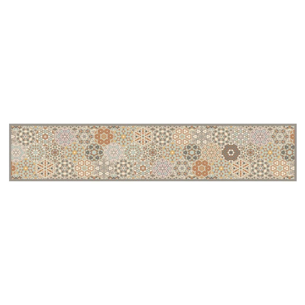 Kitchen rug washable Hexagon pastel 60x300 cm velvet