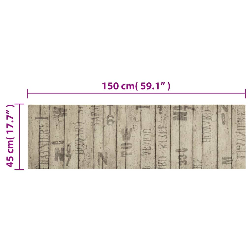 Kitchen rug washable Fence 45x150 cm velvet