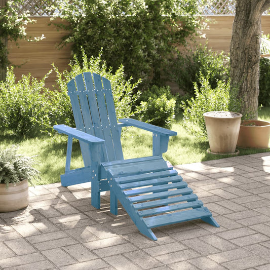 Adirondack chair with ottoman blue solid spruce
