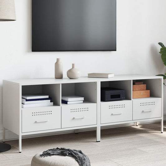 Bedside table 2 pcs white 68x39x50.5 cm steel