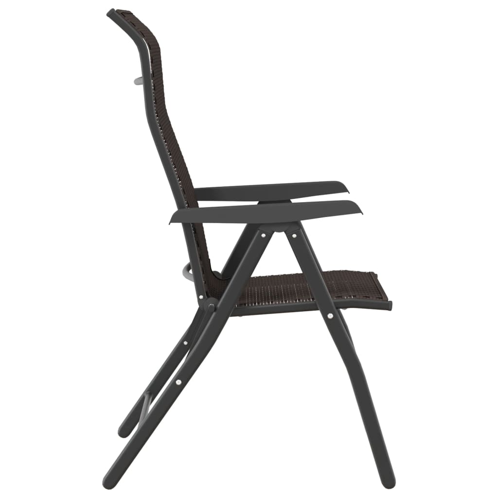 Folding garden chairs 8 pcs black coffee poly rattan