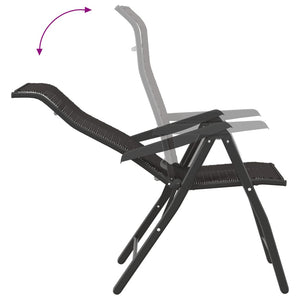 Folding garden chairs 8 pcs black coffee poly rattan