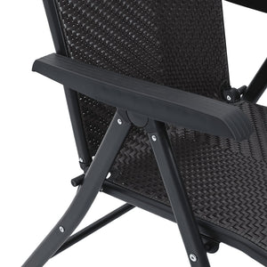 Folding garden chairs 8 pcs black coffee poly rattan