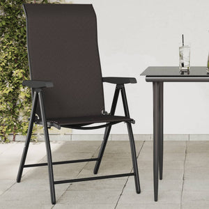 Folding garden chairs 8 pcs black coffee poly rattan