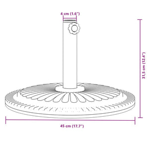 Parasol base for Ø38 / 48 mm poles 12 kg round