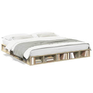 Bed frame sonoma oak 180x200 cm engineered wood