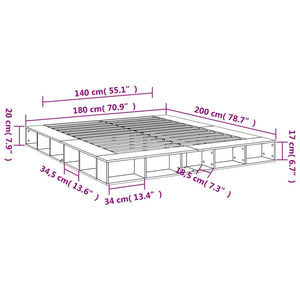 Bed frame sonoma oak 180x200 cm engineered wood