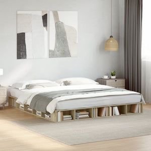 Bed frame sonoma oak 180x200 cm engineered wood