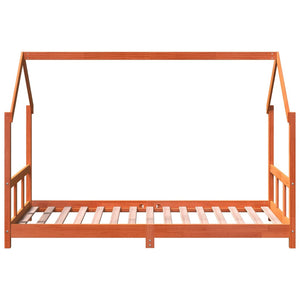 Bed frame for children wax brown 90x190 cm solid pine wood