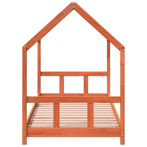 Bed frame for children wax brown 90x190 cm solid pine wood