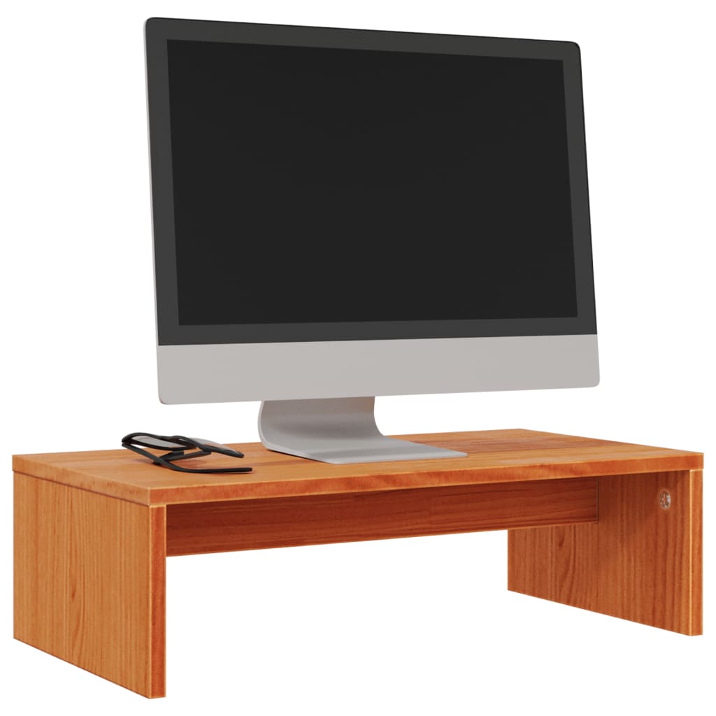 Monitor stand wax brown 50x27x15 cm solid pine wood