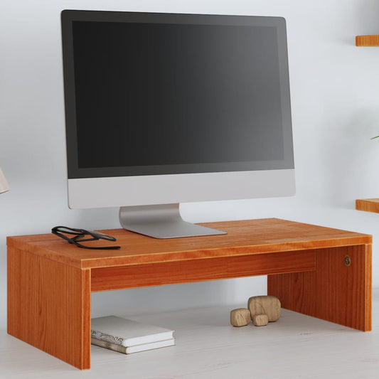 Monitor stand wax brown 50x27x15 cm solid pine wood