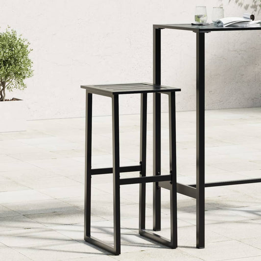 Bar stools 2 pcs black 38x38x80 cm powder coated steel
