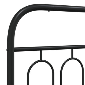 Metal bed frame with head and footboard black 150x200 cm