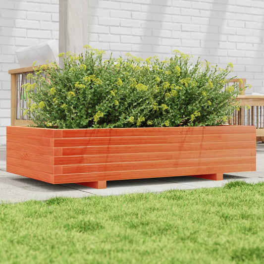 Planter box wax brown 110x60x26.5 cm solid pine wood