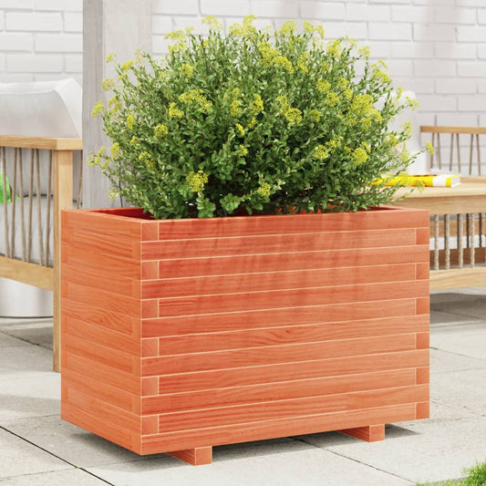 Planter box wax brown 70x40x49.5 cm solid pine wood