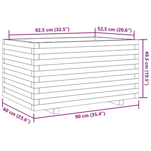Planter 90x60x49.5 cm solid Douglas fir