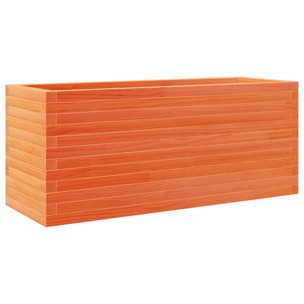 Planter box wax brown 110x40x46 cm solid pine wood